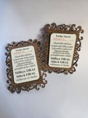 İsme Özel Çift Kat Ahşap Fatiha Ayet Baskılı Süs