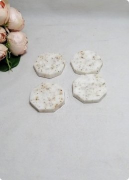 Yuvarlak Kokulu Çoklu Köşeli Beyaz Sabun (6x1cm) 12 Adet / Paket