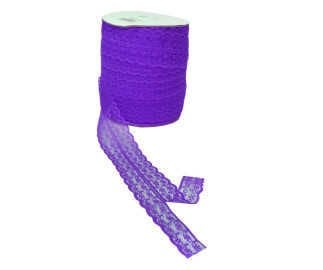 KURDELA ÇİFT DANTELLİ 2 KATLI MOR 100Yrd.P1-50