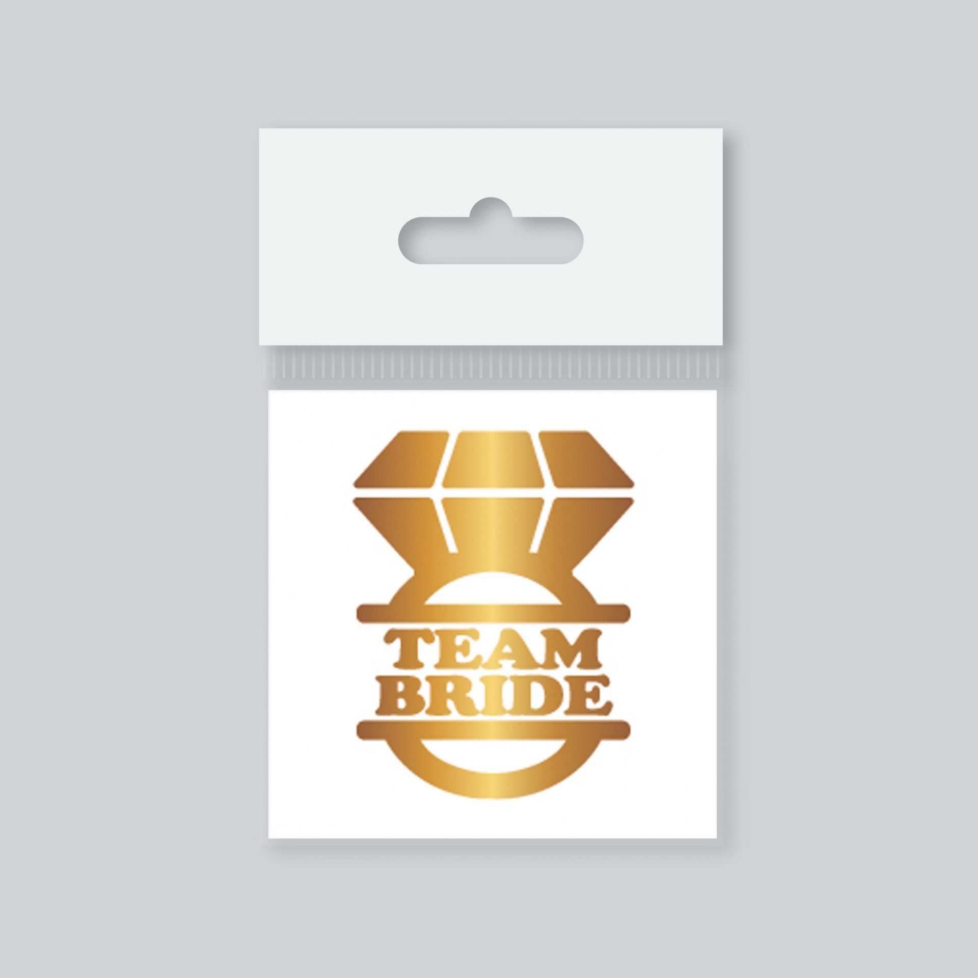 Tekli Team Bride AlyansTattoo Model 1 - Altın Yaldız - 5,5 cm x 5,5 cm - Geçici Dövme