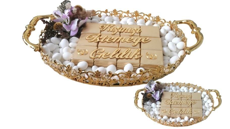 Kızınızı İstemeye Geldik Küçük ÇikolatalıTepsi ALTIN MOR