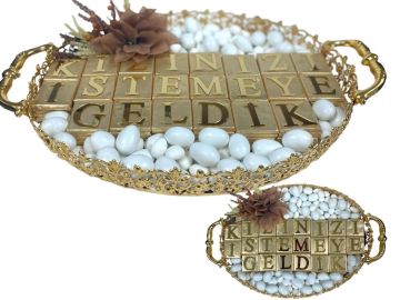 Kızınızı İstemeye Geldik Çikolatalı Büyük Tepsi ALTIN