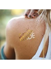 Tekli Bride Tattoo Model 5 - Altın Yaldız - 5,5 cm x 5,5 cm - Geçici Dövme