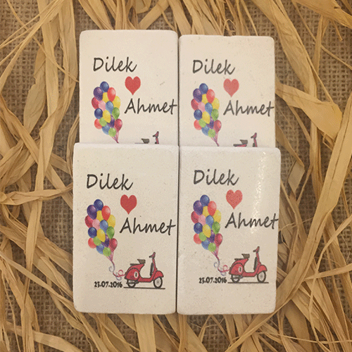Doğal Taş Baskı Magnet Söz,Nişan,Kına,Nikah Kınahediyelik