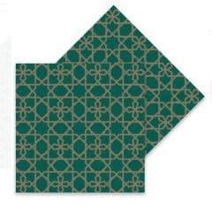 16 lı Yeşil Zemin Desenli Ramazan Peçete 33x33 Cm