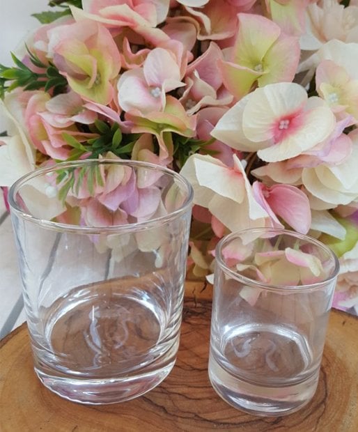 Büyük ve Küçük Boy Cam Mumluk ( Boş Bardak ) Paket ;