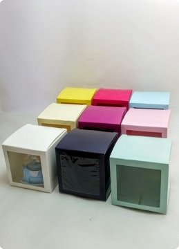 25 Li 8X8X8 cm Pencereli Küp Karton Kutu