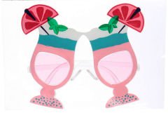 Meyve Kokteyl Temalı Pembe Parti Gözlüğü 15X12 cm