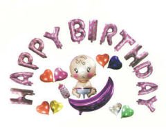FOLYO BALON HAPPY BIRTHDAY PEMBE PK:1 SET- KL:120