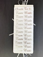Bride To Be Bileklik - Team Bride Bileklik - Beyaz Üzeri Metalize Gümüş Yazılı 12 Adet