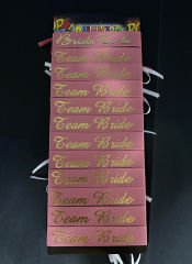 Bride To Be Bileklik - Team Bride Bileklik - Rose Üzeri Metalize Altın Yazılı 12 Adet