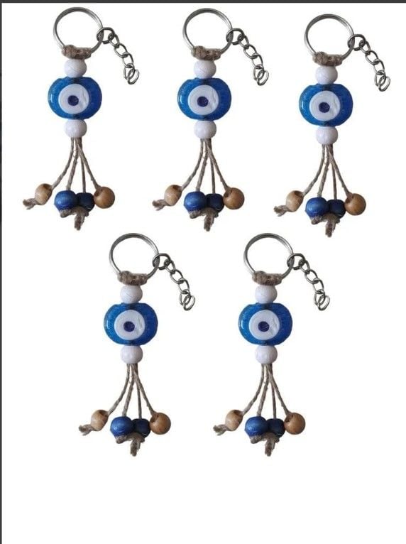 Boncuklu Cam Nazar Anahtarlık