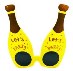 Let's Party Yazılı Şişe Parti Gözlük Sarı Renk 16X14 cm