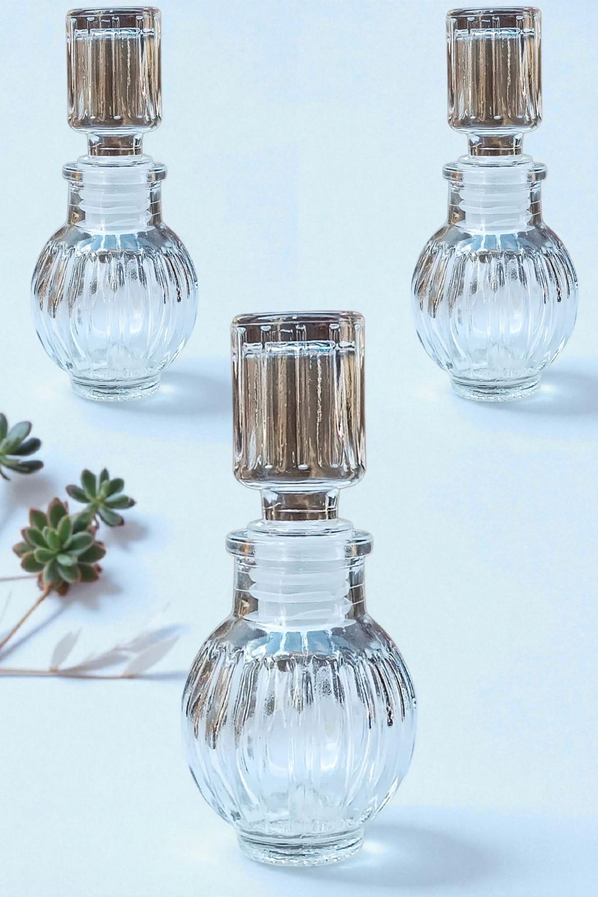 120 Li Koli ile 50 cc Cam kristal kapaklı şişe