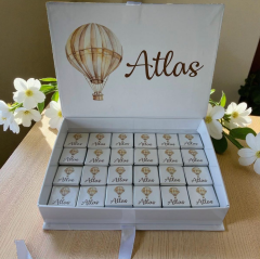 24 lü isme özel lüks çikolata kutusu