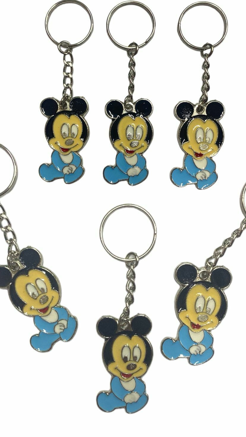 metal oturan mickey&minnie figürlü anahtarlık MAVI