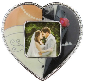 ÇERÇEVE GELİN DAMAT KALPLİ MAGNET P10-500