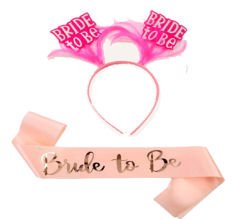 Pembe Renk Bride To Be İthal Kuşak - Pembe Renk Bride To Be Taç