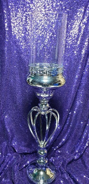 Büyük Metal kral şamdan(77,5cm) GUMUS BUYUK