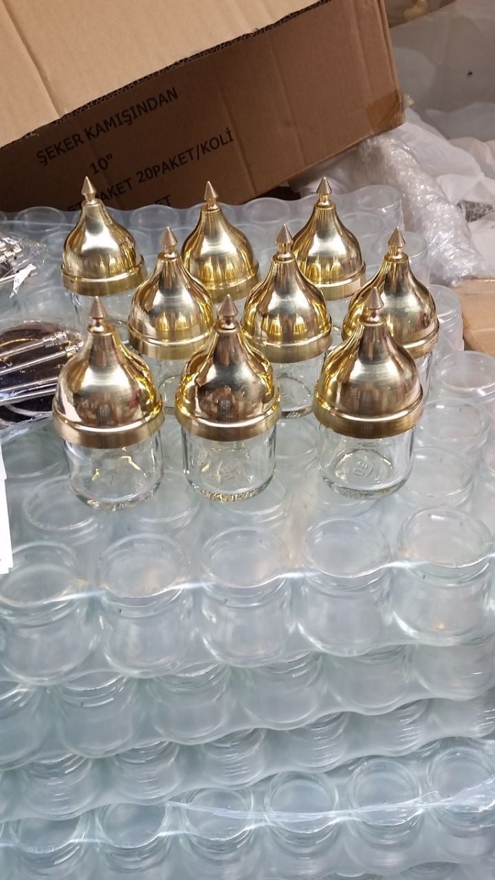 Altın Kubbeli Cam kavanoz