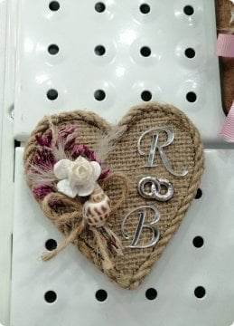20 li Kalp Çuval Üzeri Yaprak Süslü Nikah Şekeri
