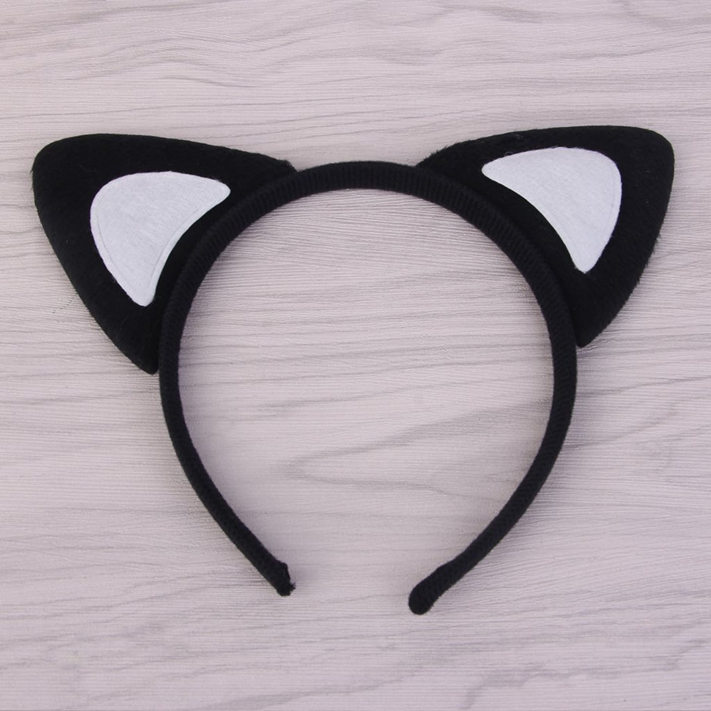 Kedi Kulak Taç Siyah İçi Beyaz Renk Pofuduk 15X17 cm