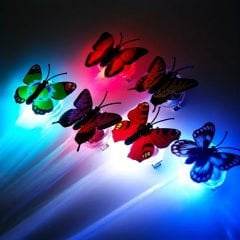 Led Fiber Optik Işıklı Kelebek Saç Klipsi 1 Adet