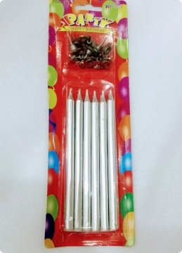 12 li Uzun Mum; Doğum Günü Pasta Mumları