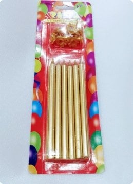 12 li Uzun Mum; Doğum Günü Pasta Mumları