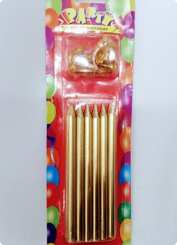 12 li Uzun Mum; Doğum Günü Pasta Mumları