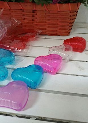 Renkli Mika Kalp Kutu Menteşeli Kapak