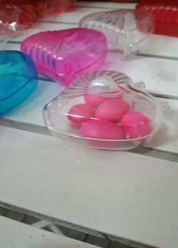Renkli Mika Kalp Kutu Menteşeli Kapak