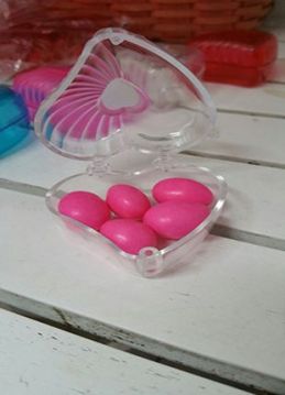 Renkli Mika Kalp Kutu Menteşeli Kapak
