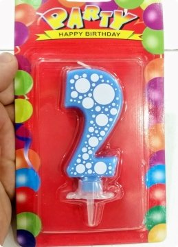 2 Yaş Puanlı Doğum Günü Pasta Mumları