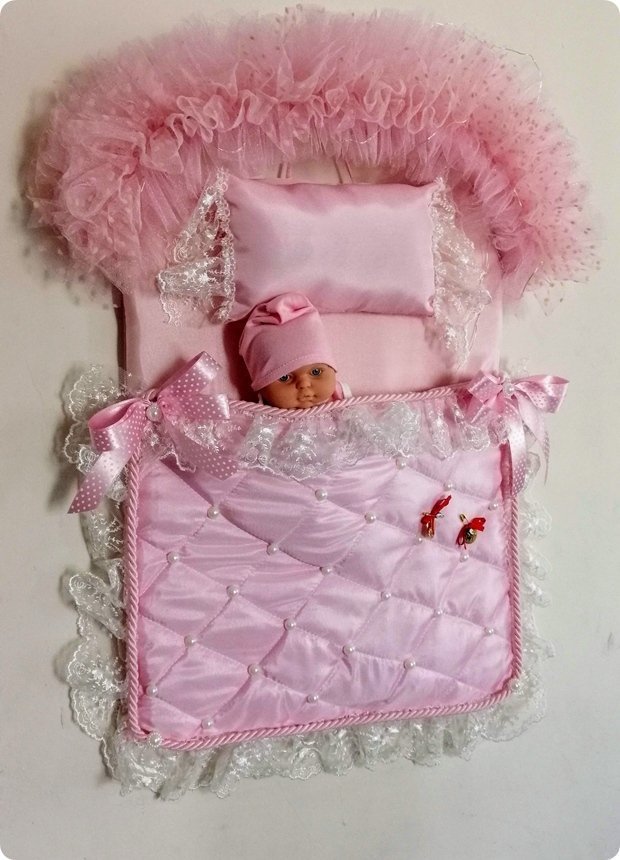 Işıklı uyuyan bebek kapı süsü MAVİ