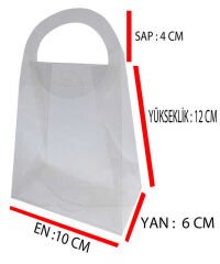 50 Lİ 10X12 CM ASETAT ÇANTA ŞİŞE VE HEDİYELİK KUTUSU