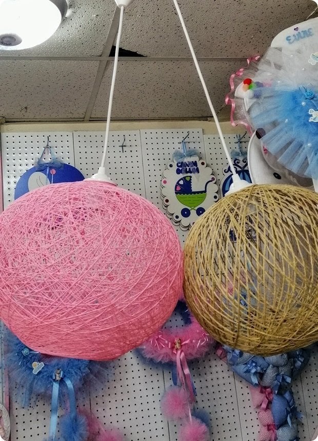 İp avize (25 cm çapında) PEMBE