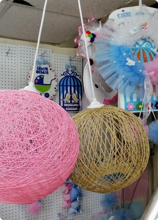 İp avize (25 cm çapında) PEMBE