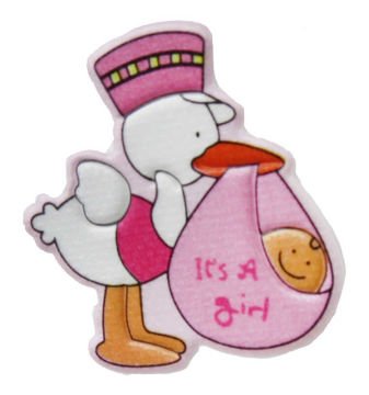 STİCKER BEBEK LEYLEKLİ PEMBE P300AD.)-100