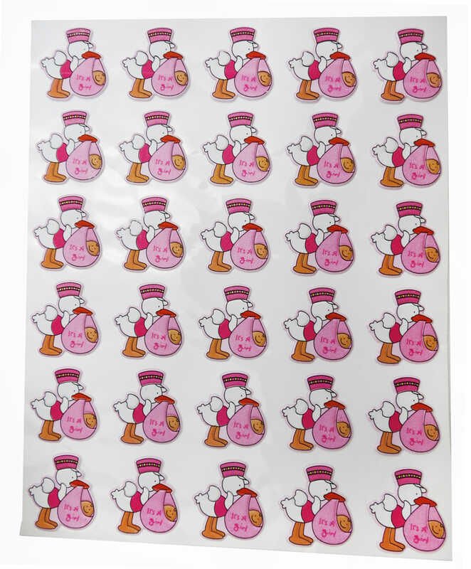 STİCKER BEBEK LEYLEKLİ PEMBE P300AD.)-100