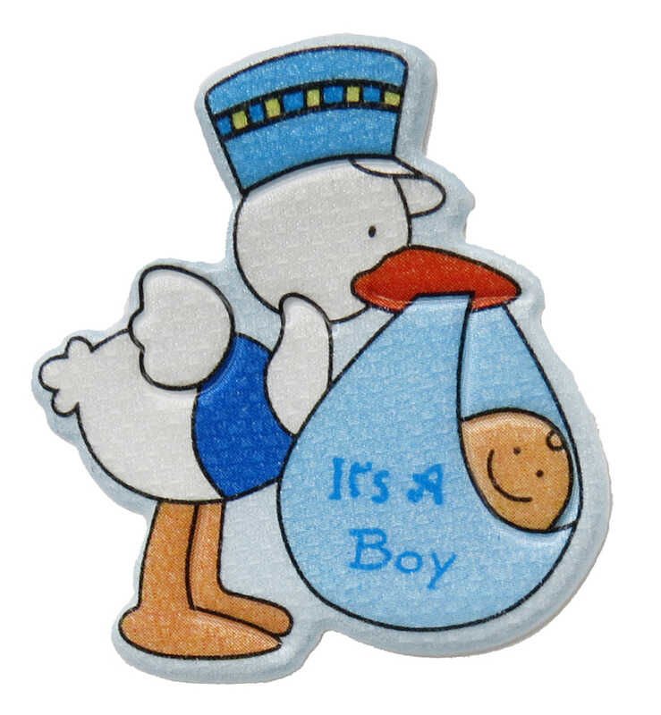 STİCKER BEBEK LEYLEKLİ MAVİ P300AD.)-100