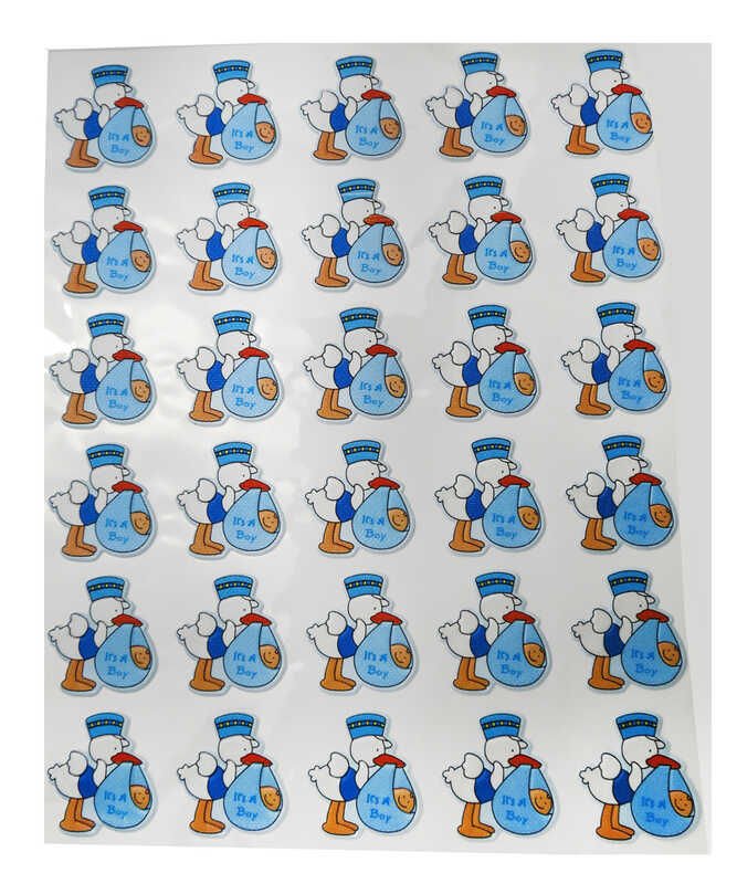STİCKER BEBEK LEYLEKLİ MAVİ P300AD.)-100