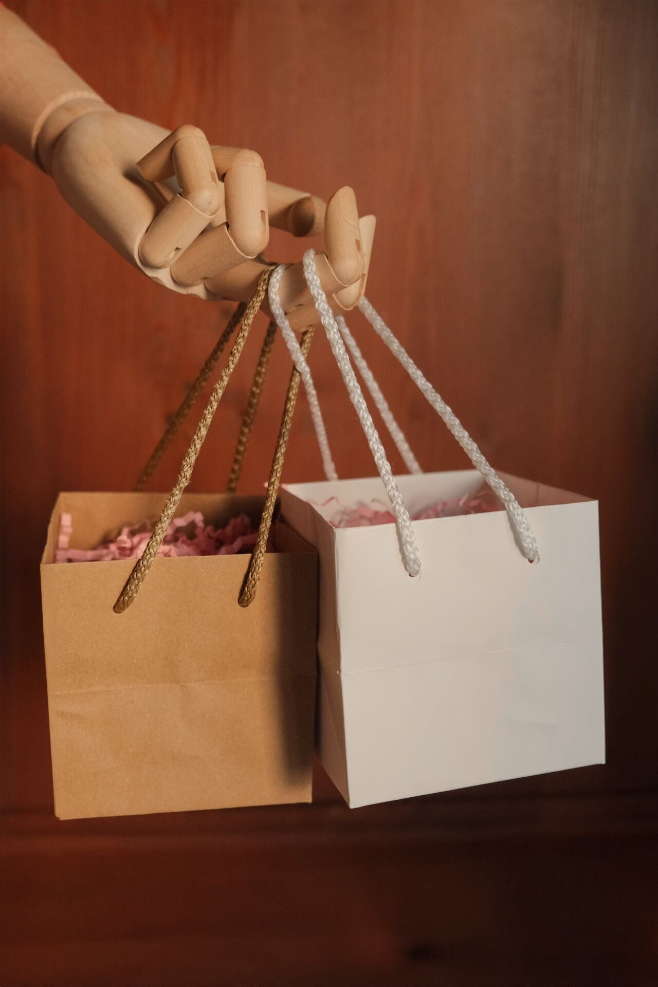 Kraft Karton Pasta Çanta, 10'lu Paket - Kare Taban, Körüklü, İpli Hediye Taşıma Çantası, 10x10x10 Cm