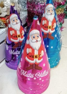Noel Baba Baskılı Püsküllü Şapka