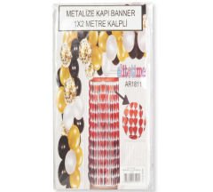 METALİZE FON SÜSÜ KALPLİ KIRMIZI PK:1-KL:200