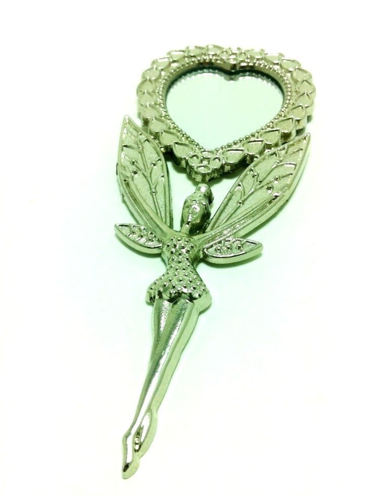 10 Lu Kalp ve Melek Motif El Ayna Gümüş Eskitme 10 Lu