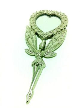 10 Lu Kalp ve Melek Motif El Ayna Gümüş Eskitme 10 Lu