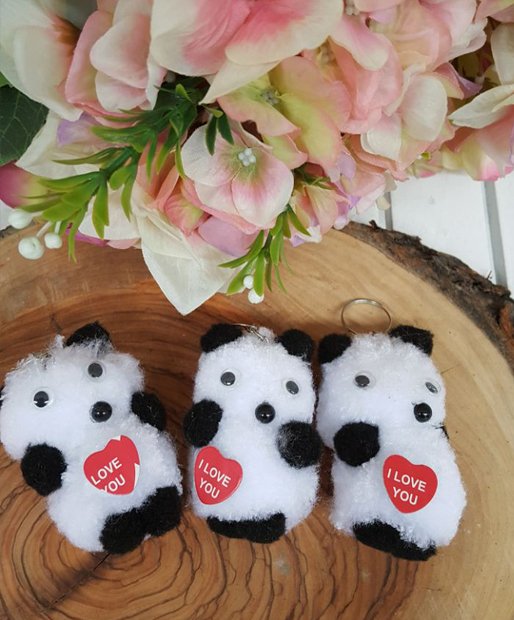 Ekonomik Panda Figür Anahtarlık Panda Figür  Adet/Paket