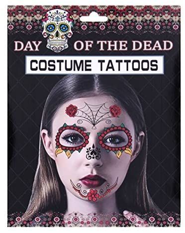 Geçici Yüz Dövmesi Güllü Örümcek Desenli