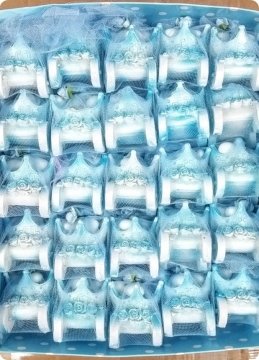 50 li Süslü Polyester Taç Araba Bebek Şekeri
